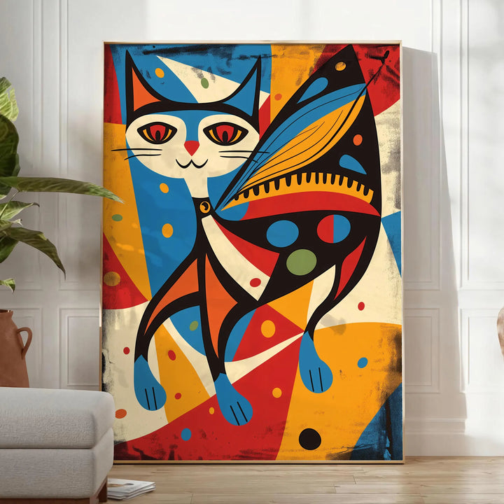 Cat Animal Wall Print 1 Travel Poster High Quality Frame Premium Print Home Decor Color