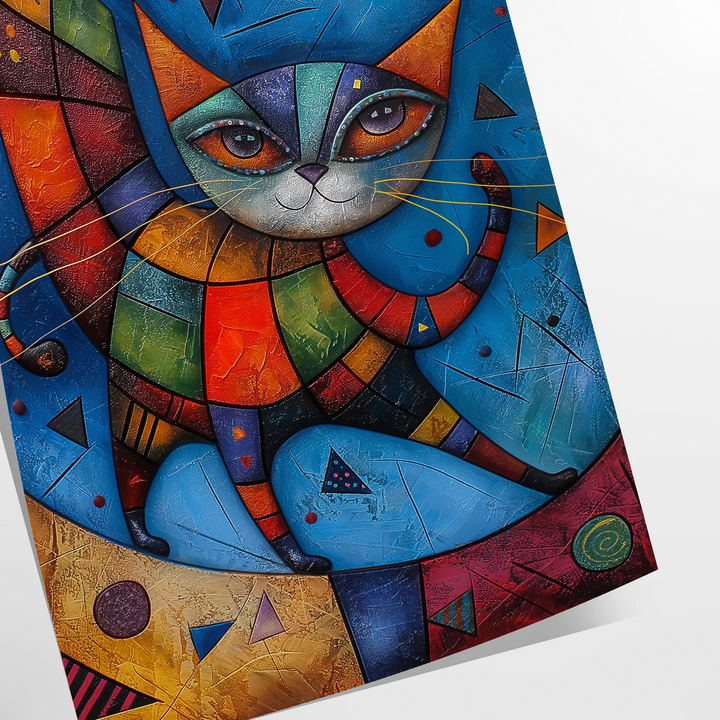 Cat Animal Wall Print Travel Poster High Quality Frame Premium Print Home Decor Color