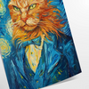 space captivating cat impressionist wildlife poster serene green blue hues wall art unique gift artwork touch nature room sizes A4 A0 ideal fit today