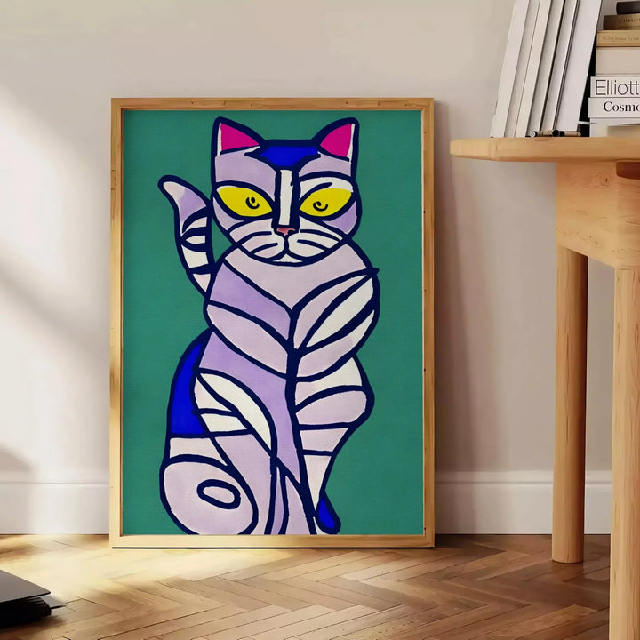 Cat Modern Art Poster Travel Poster High Quality Frame Premium Print Home Decor Color