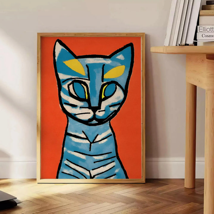 Cat Modern Art Print Travel Poster High Quality Frame Premium Print Home Decor Color