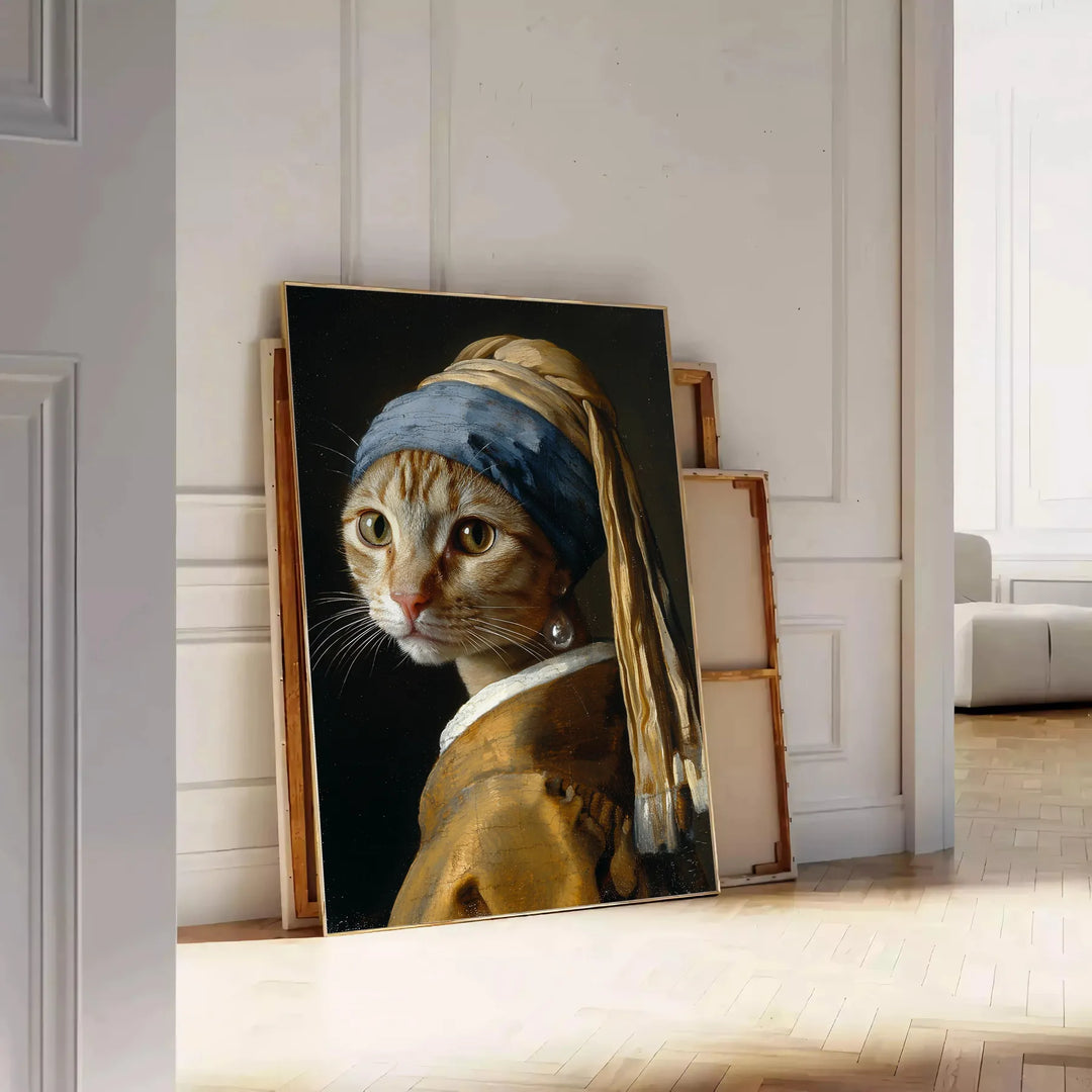 Cat Paint Wildlife Print Travel Poster High Quality Frame Premium Print Home Decor Color