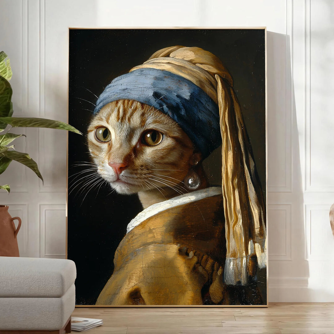 Cat Paint Wildlife Print Travel Poster High Quality Frame Premium Print Home Decor Color