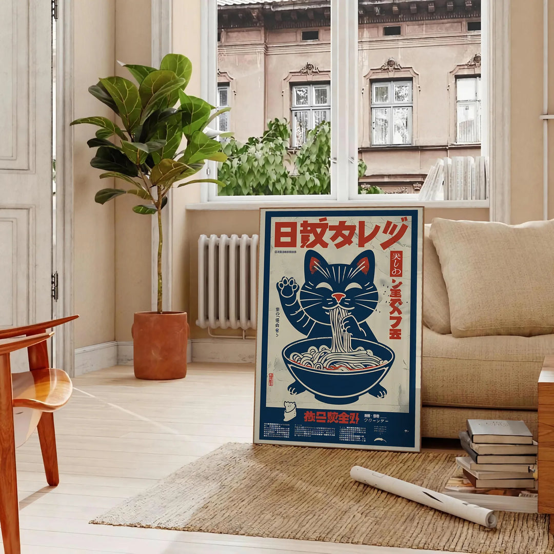 Cat Ramen Kitchen Poster 2 Travel Poster High Quality Frame Premium Print Home Decor Color