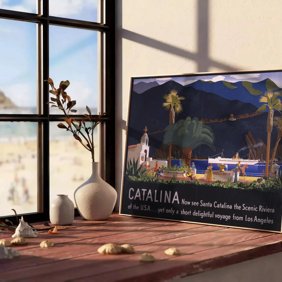 Catalina Travel Poster Art Travel Poster High Quality Frame Premium Print Home Decor Color