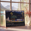 allure Catalina stunning travel art poster elegant black vibrant green hues captivating print perfect wall addition gift enthusiasts style
