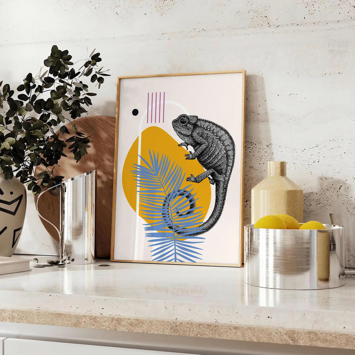 Chameleon Animal Poster Travel Poster High Quality Frame Premium Print Home Decor Color