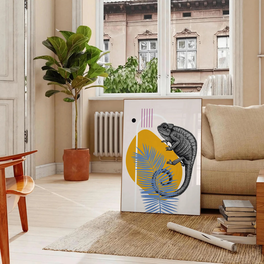 Chameleon Animal Poster Travel Poster High Quality Frame Premium Print Home Decor Color