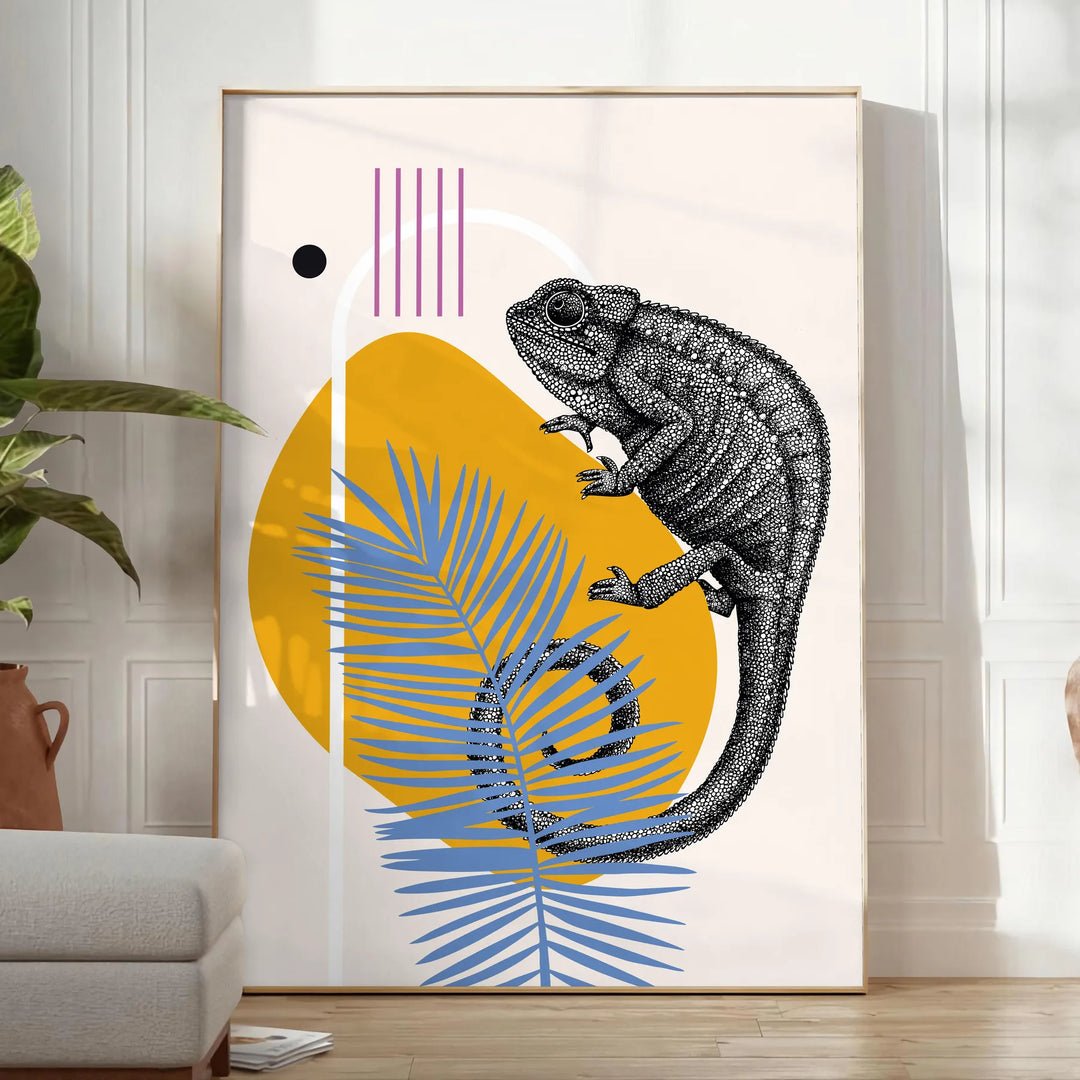 Chameleon Animal Poster Travel Poster High Quality Frame Premium Print Home Decor Color