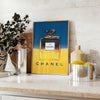 space Chanel Pub Poster elegant gray blue tones sophisticated wall art piece perfect gift exquisite print collection decor stylish artwork sizes A4 cm A0