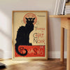 space Chat Noir vintage poster black orange hues wall art thoughtful gift lovers timeless charm room frameless designs