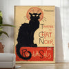 space Chat Noir vintage poster black orange hues wall art thoughtful gift lovers timeless charm room frameless designs
