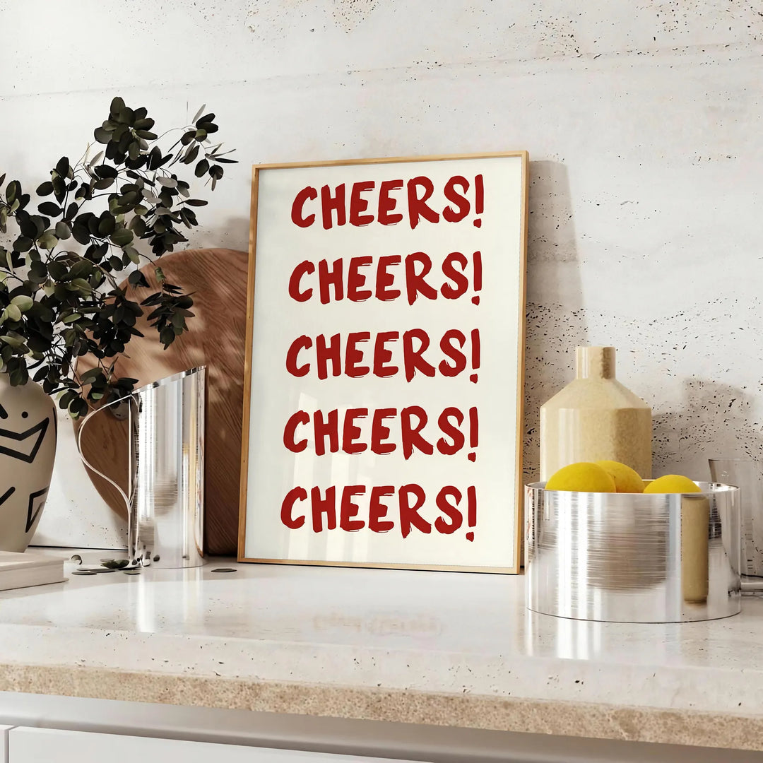 Cheers Popular Wall Art Travel Poster High Quality Frame Premium Print Home Decor Color