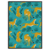space striking cheetah poster bold black green tones eye wall art perfect wildlife enthusiasts unique artwork gift unframed edition room captivating jungle oasis
