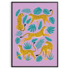 majesty cheetah vibrant wildlife poster stunning orange blue hues wall art unique gift captivating print nature indoors decor exceptional artwork frameless styles