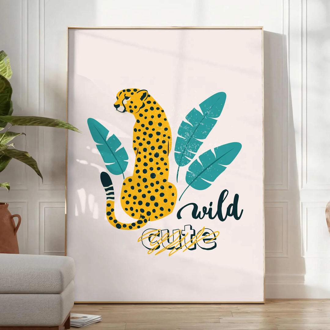 Cheetah Animal Poster Travel Poster High Quality Frame Premium Print Home Decor Color