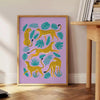 majesty cheetah vibrant wildlife poster stunning orange blue hues wall art unique gift captivating print nature indoors decor exceptional artwork frameless styles