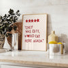 charming Chef Was Cute Would Eat Here Again poster perfect touch humor kitchen dining area sleek gray white palette ideal gift wall art piece available A4 cm A0
