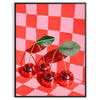 retro vibe space Cherry Disco Poster stunning blend brown orange hues wall art lovers unique gift idea vibrant artwork available various sizes A4 cm A0 today