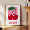 une touche cuisine affiche cerises nuances gris vert cadeau parfait espace disponible A4 cm A0