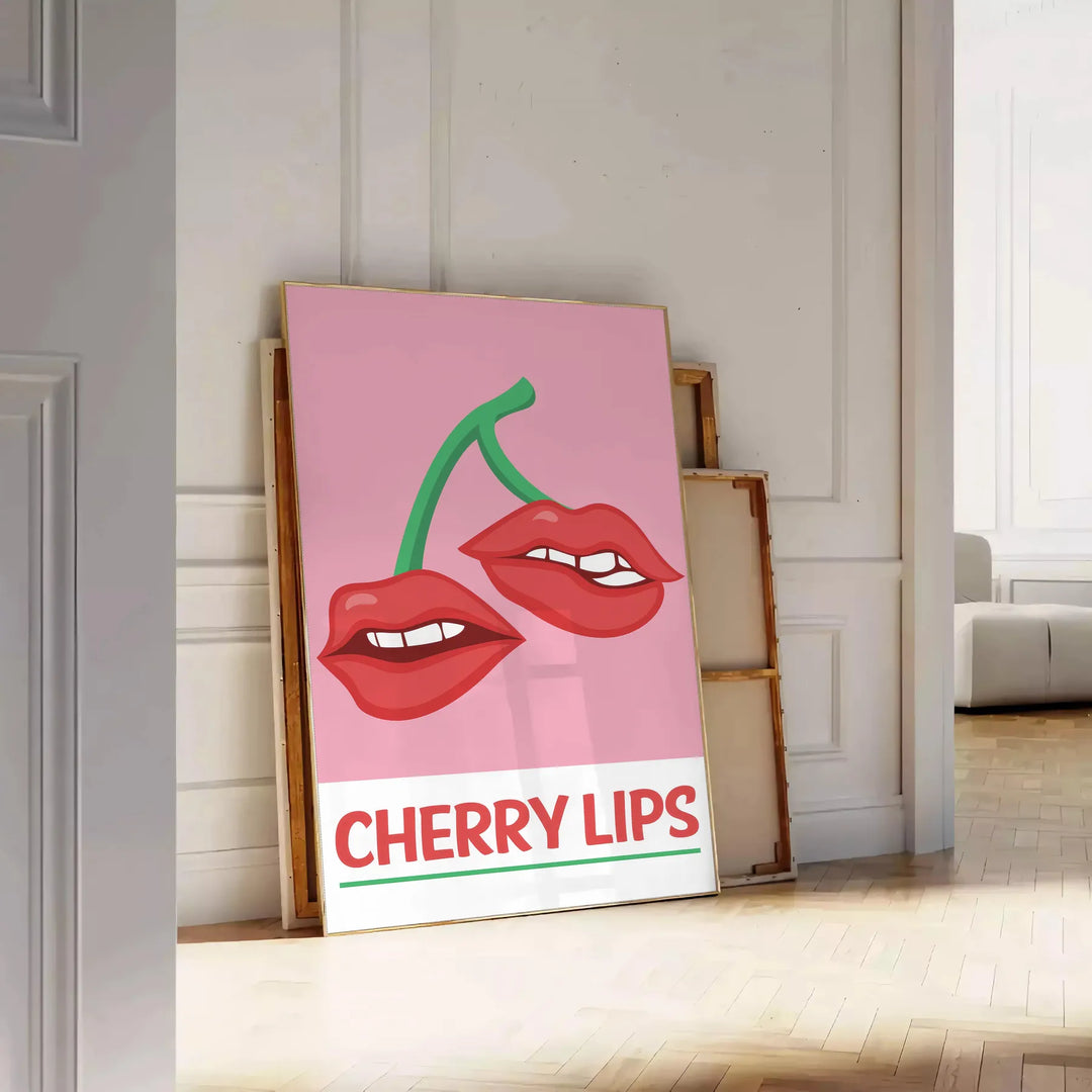 Cherry Lips Popular Wall Print Travel Poster High Quality Frame Premium Print Home Decor Color