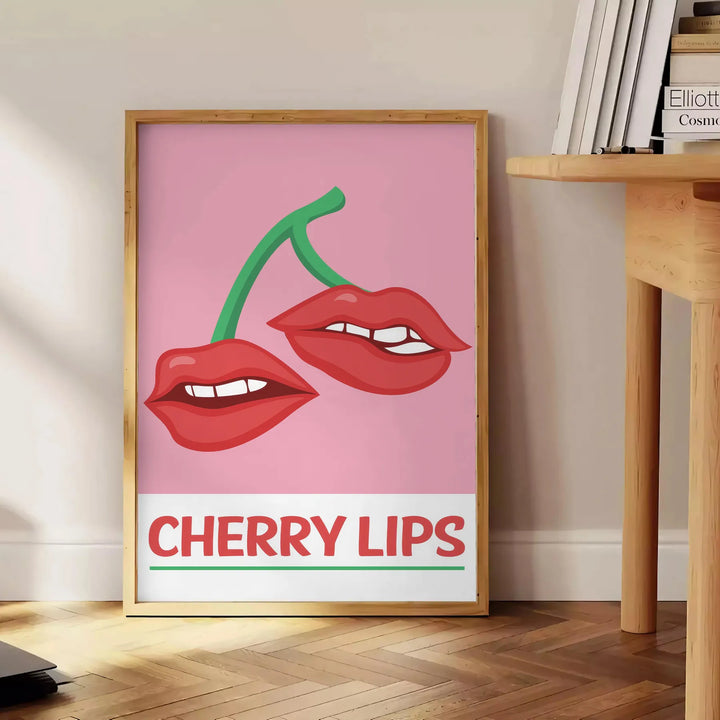 Cherry Lips Popular Wall Print Travel Poster High Quality Frame Premium Print Home Decor Color