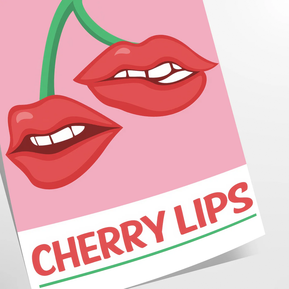 Cherry Lips Popular Wall Print Travel Poster High Quality Frame Premium Print Home Decor Color