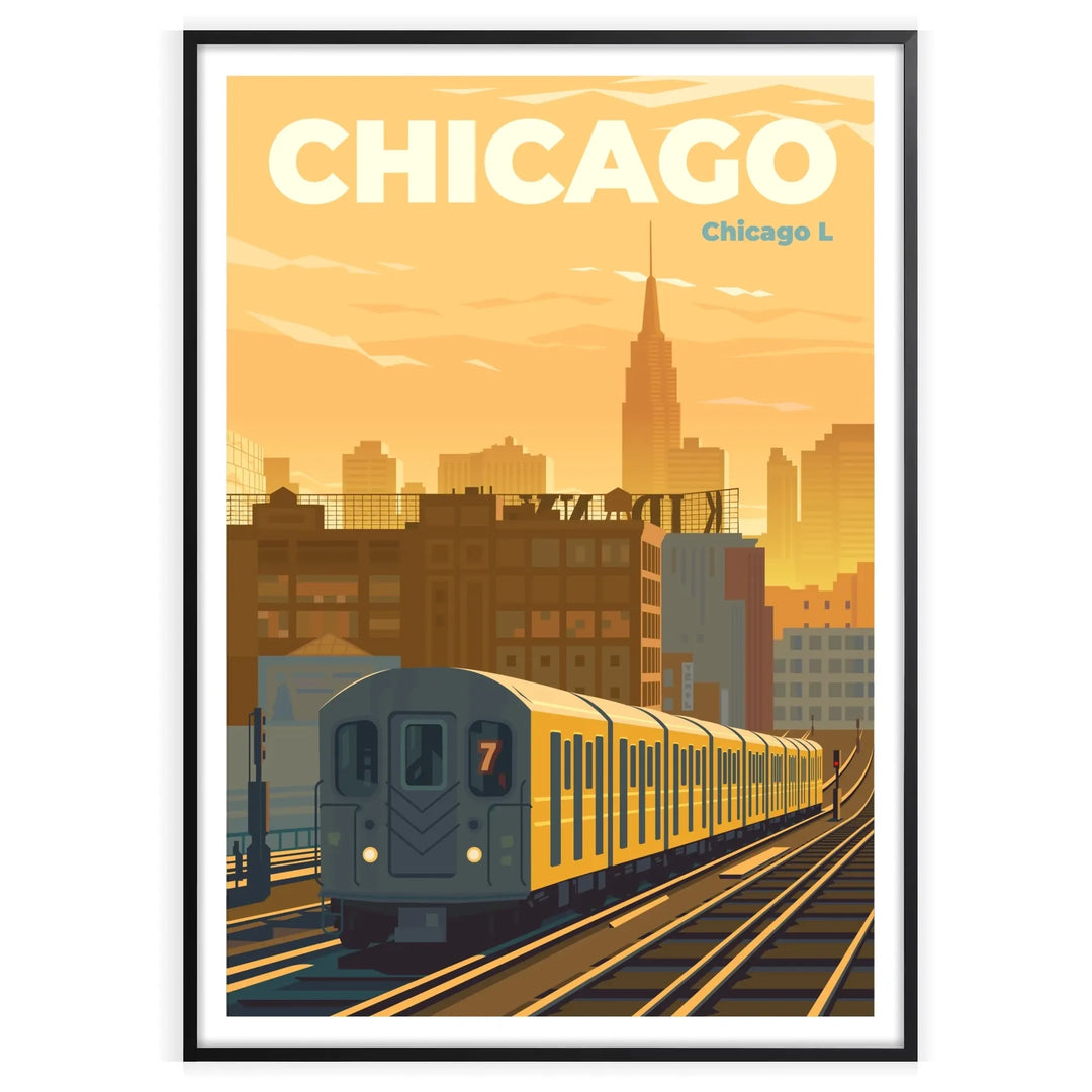 Chicago Print Wall Art Poster home deco premium print affiche locadina wall art home office vintage decoration