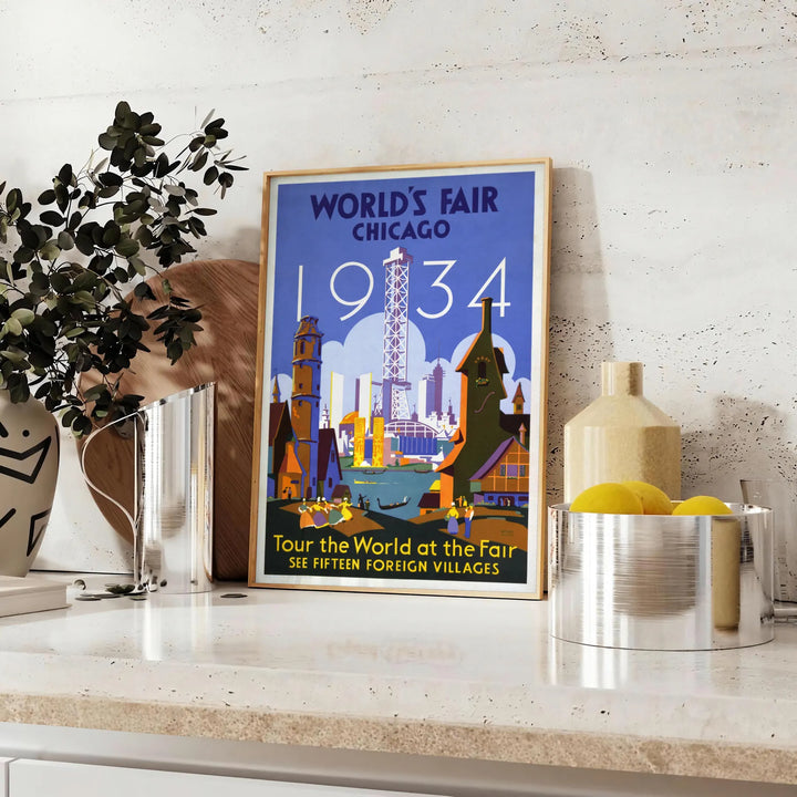 Chicago Travel Poster Art Print Travel Poster High Quality Frame Premium Print Home Decor Color