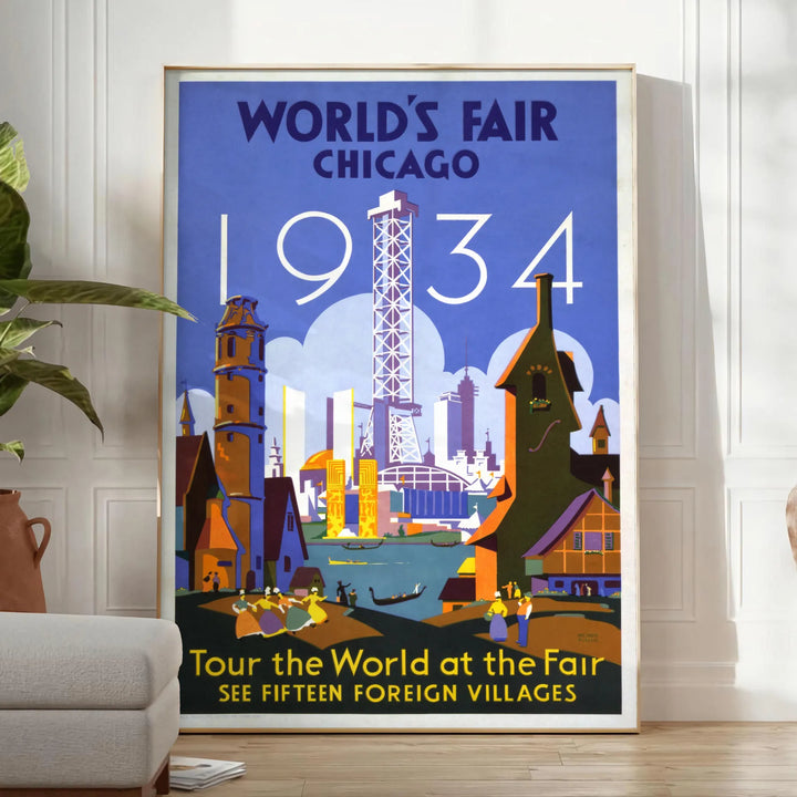 Chicago Travel Poster Art Print Travel Poster High Quality Frame Premium Print Home Decor Color