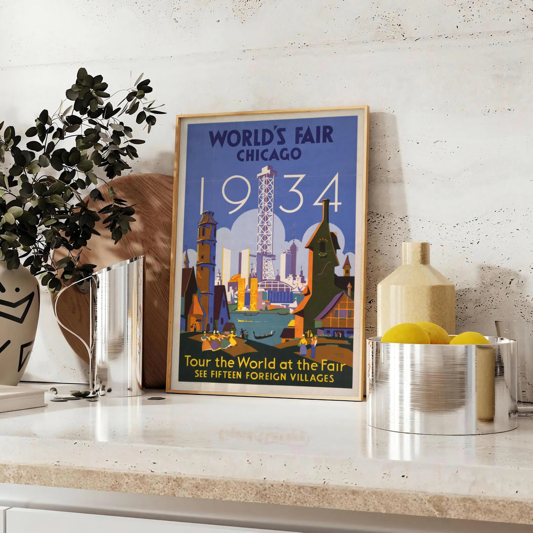 Chicago Travel Poster Poster Travel Poster High Quality Frame Premium Print Home Decor Color