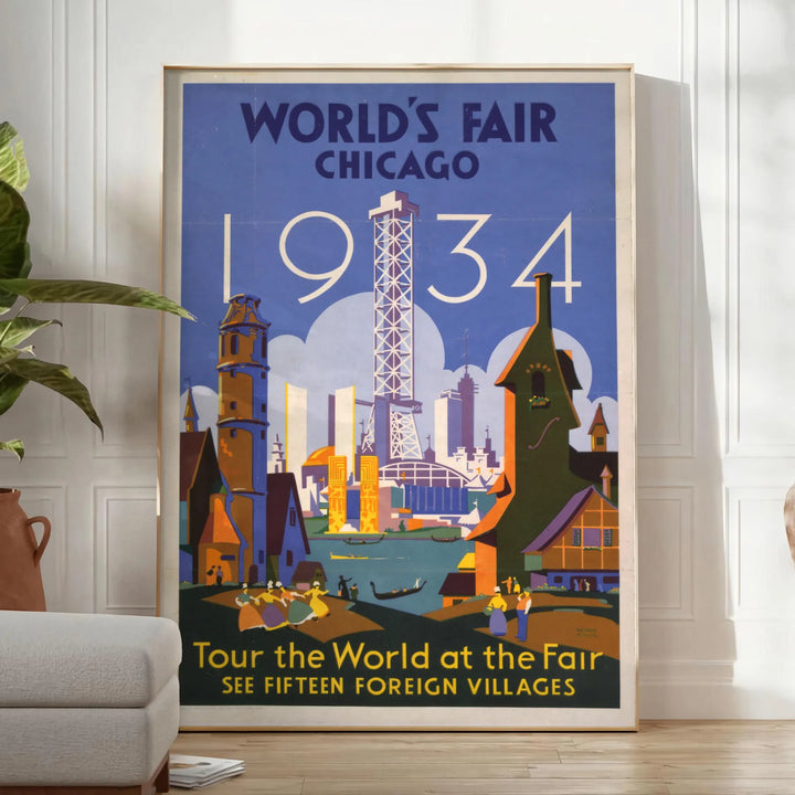 Chicago Travel Poster Poster Travel Poster High Quality Frame Premium Print Home Decor Color