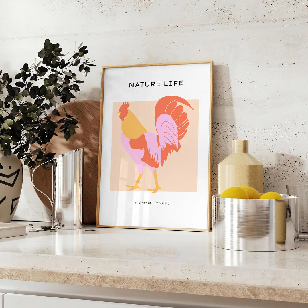 Chicken Animal Poster Travel Poster High Quality Frame Premium Print Home Decor Color