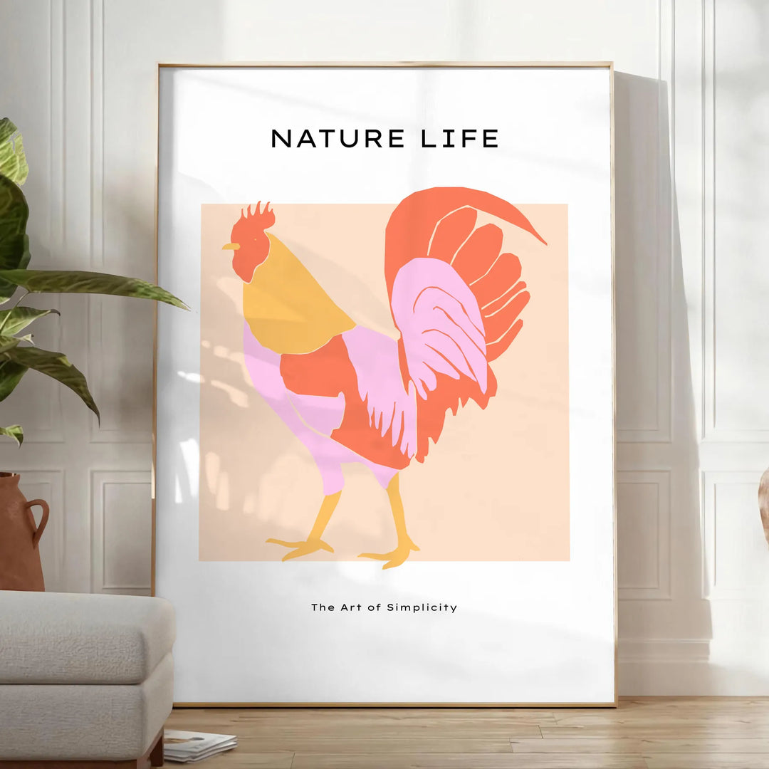 Chicken Animal Poster Travel Poster High Quality Frame Premium Print Home Decor Color