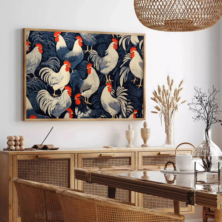 Chicken Wildlife Poster Travel Poster High Quality Frame Premium Print Home Decor Color