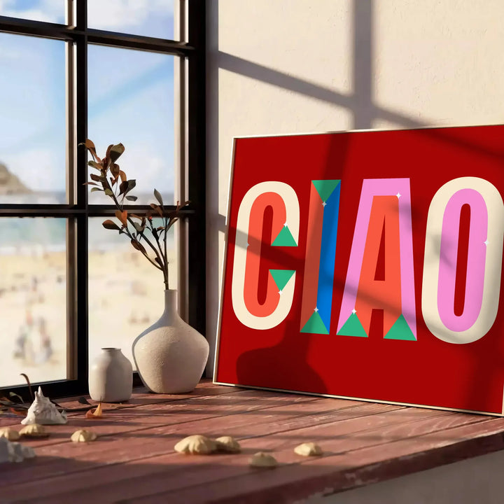 Ciao Print Travel Poster High Quality Frame Premium Print Home Decor Color