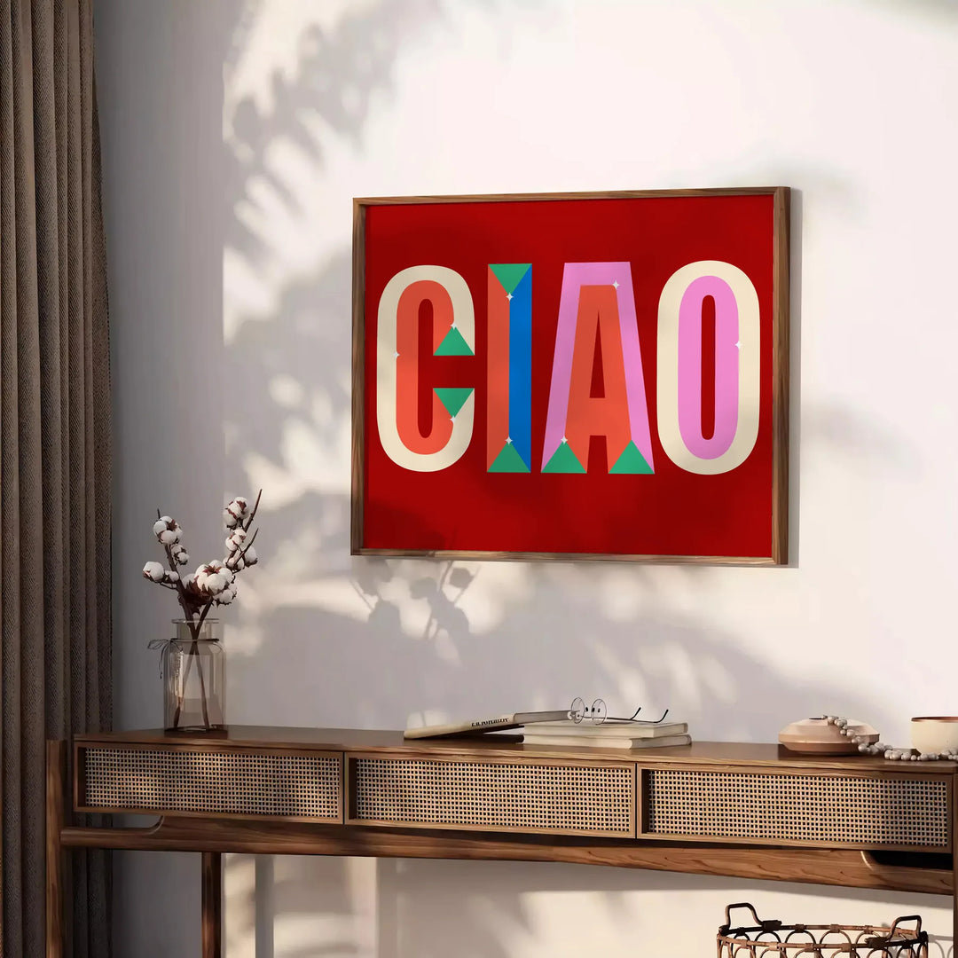 Ciao Print Travel Poster High Quality Frame Premium Print Home Decor Color