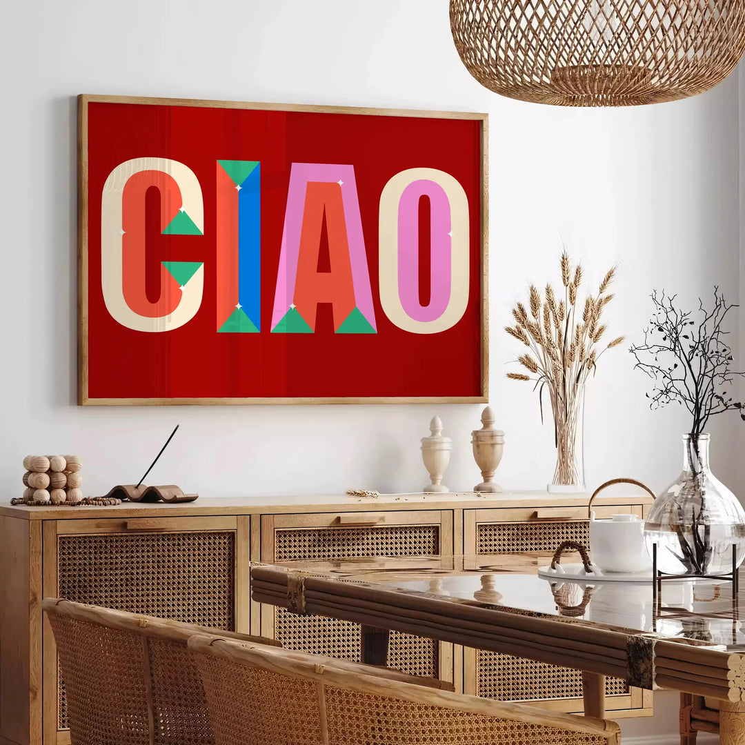 Ciao Print Travel Poster High Quality Frame Premium Print Home Decor Color