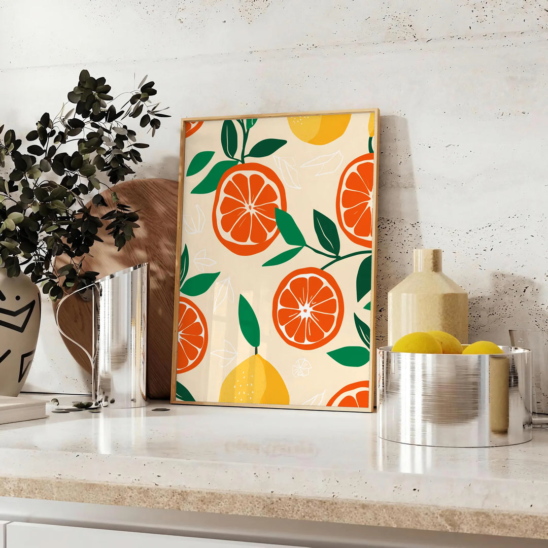 Citrus Kitchen Art Travel Poster High Quality Frame Premium Print Home Decor Color