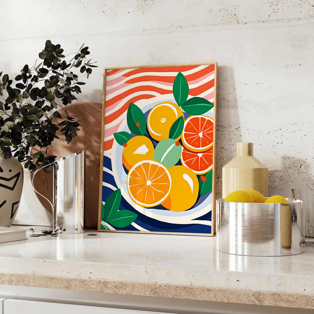 Citrus Kitchen Print Travel Poster High Quality Frame Premium Print Home Decor Color