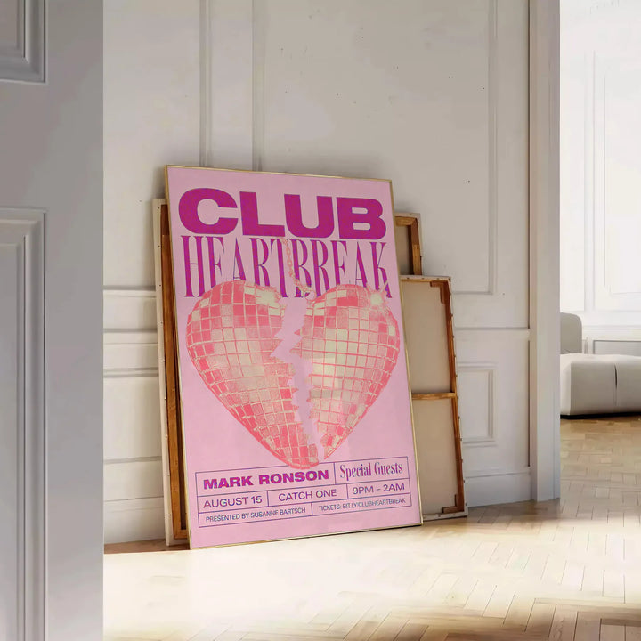 Club Hearthbreak Motivation Print Travel Poster High Quality Frame Premium Print Home Decor Color