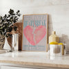 space trendy Club Heartbreak poster chic brown gray design contemporary wall art stylish gift popular print essence modern artistry standalone piece