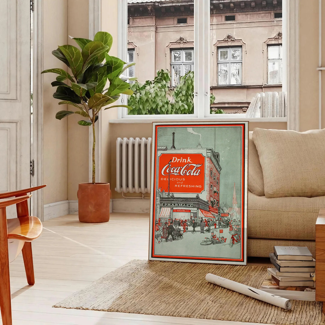 Coca Cola Pub Wall Print Travel Poster High Quality Frame Premium Print Home Decor Color