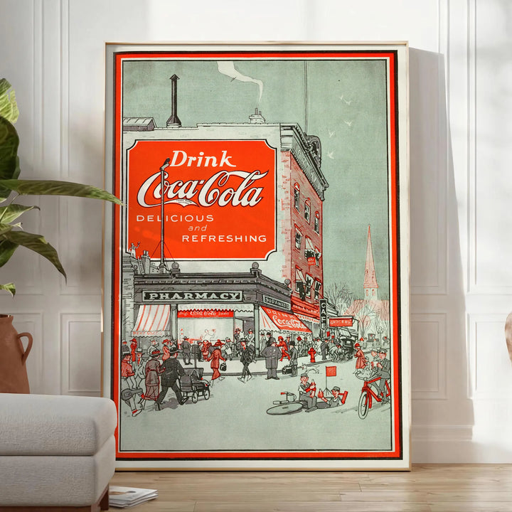 Coca Cola Pub Wall Print Travel Poster High Quality Frame Premium Print Home Decor Color