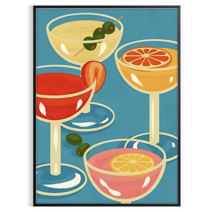 Cocktail Party Art Print Travel Poster High Quality Frame Premium Print Home Decor Color