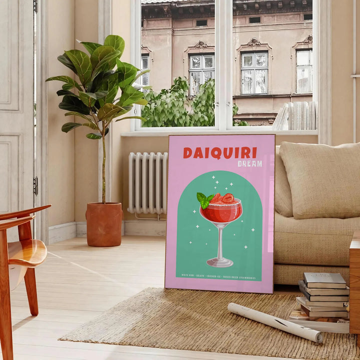 Cocktail Daiquiri Wall Print Travel Poster High Quality Frame Premium Print Home Decor Color