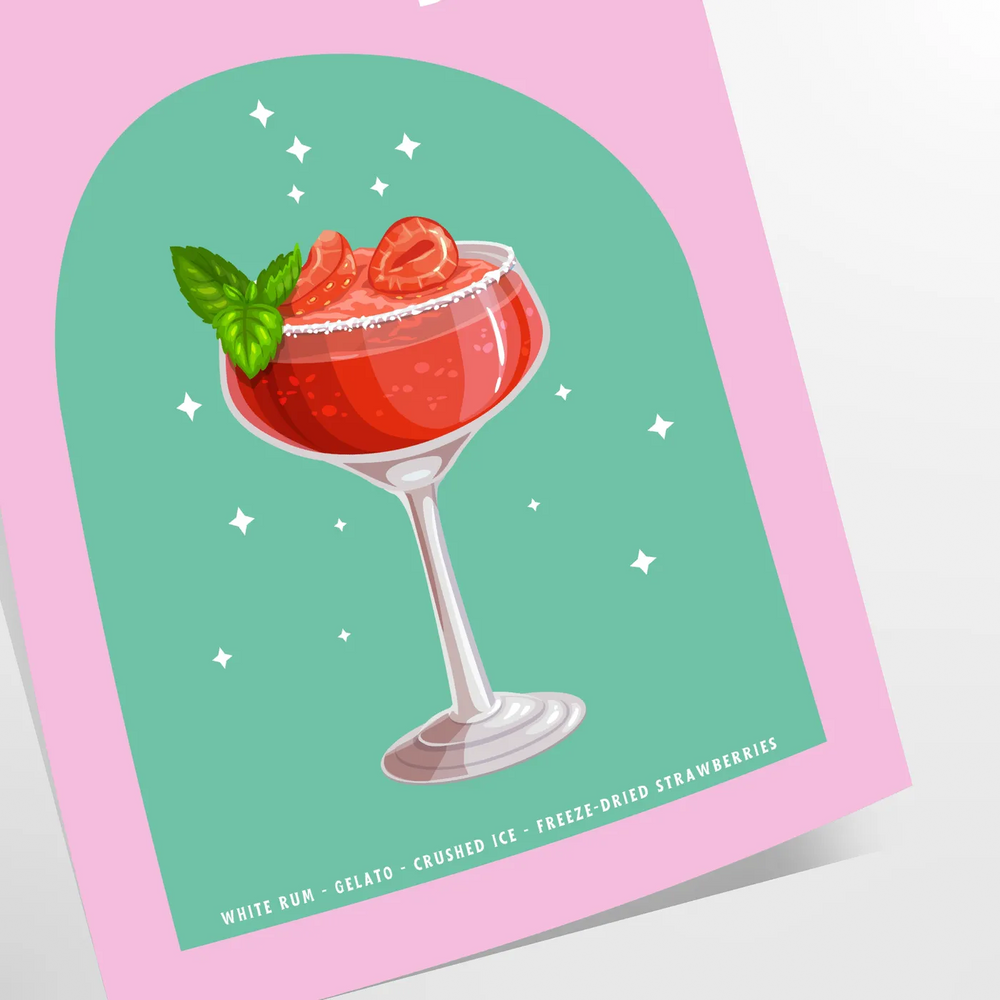 Cocktail Daiquiri Wall Print Travel Poster High Quality Frame Premium Print Home Decor Color