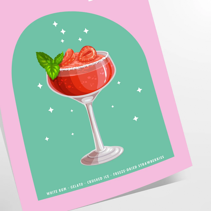 Cocktail Daiquiri Wall Print Travel Poster High Quality Frame Premium Print Home Decor Color