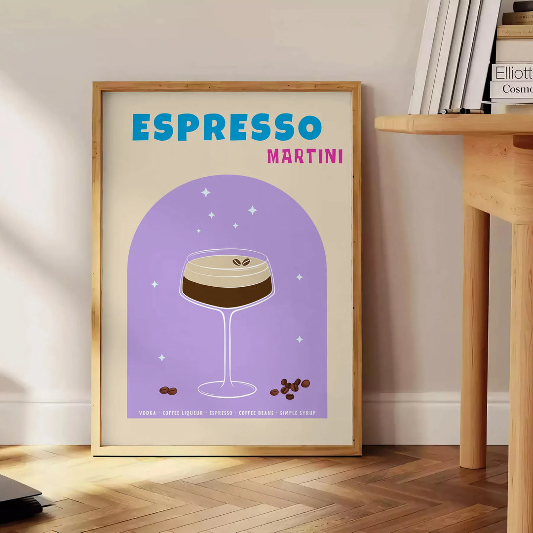 Cocktail Expresso Martini Art Travel Poster High Quality Frame Premium Print Home Decor Color