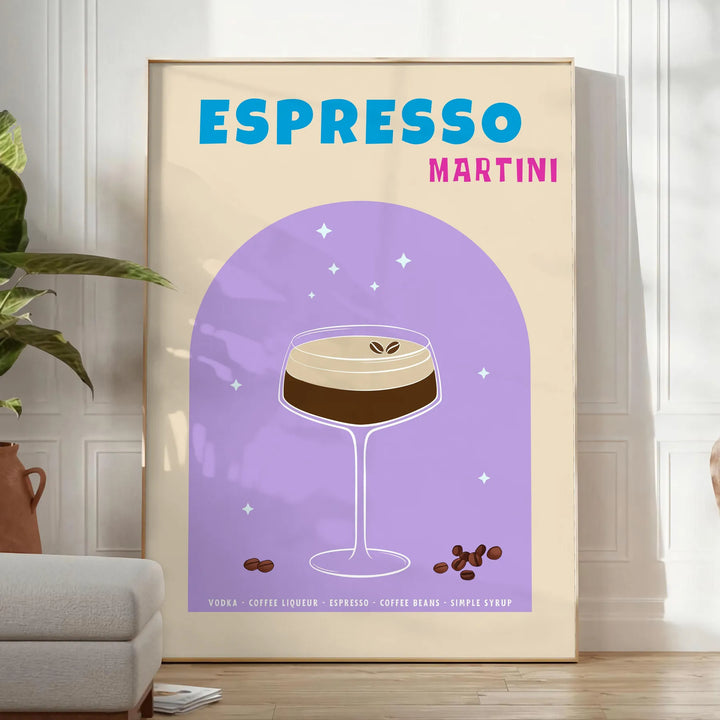 Cocktail Expresso Martini Art Travel Poster High Quality Frame Premium Print Home Decor Color